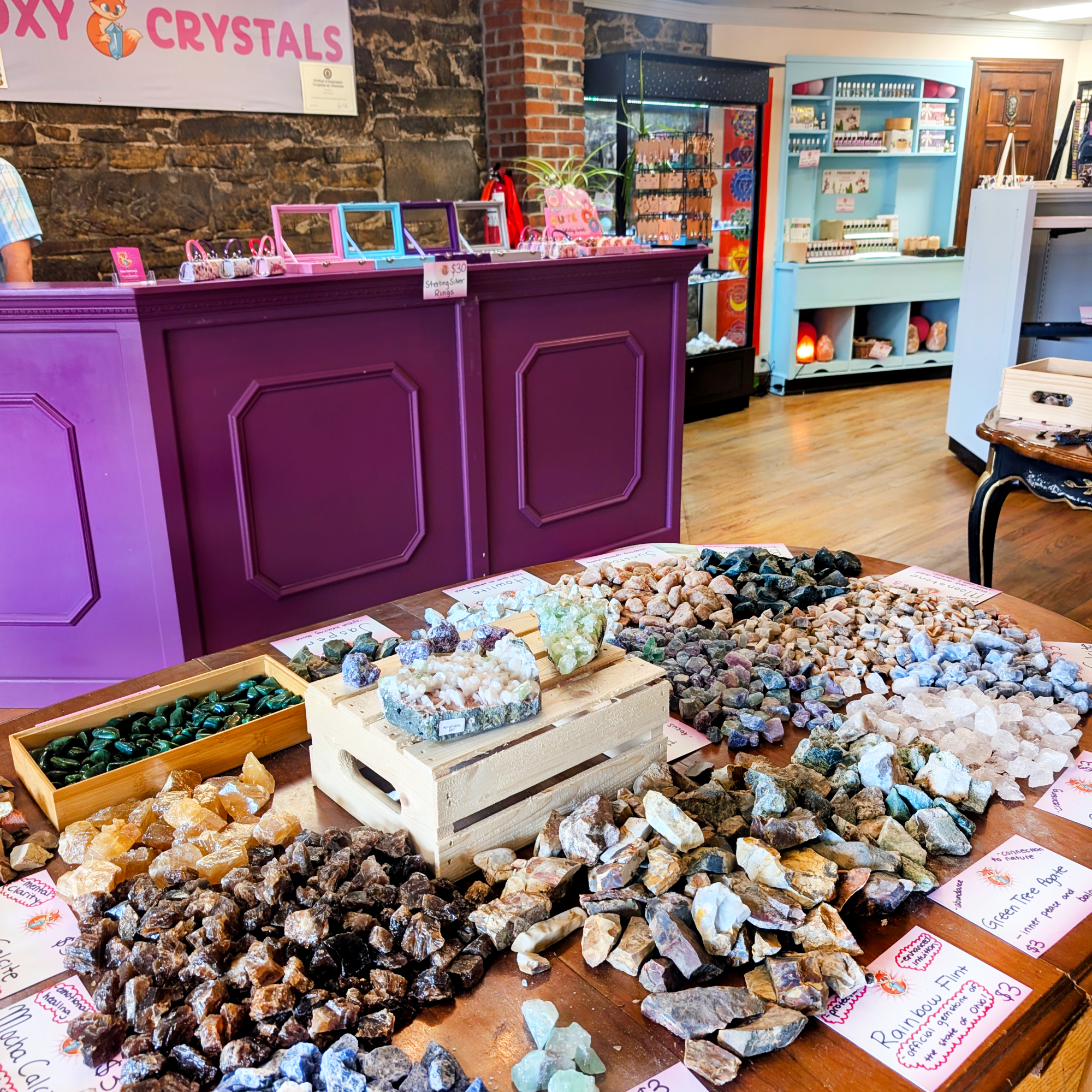 rough crystals, calcite, quartz, fluorite